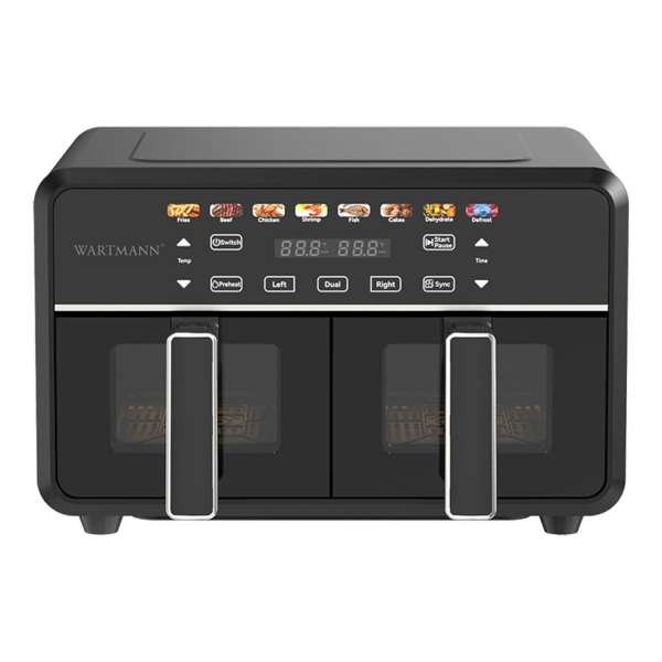 Wartmann Airfryer WM-2511 AF Dual 11 L Heissluftfritteuse Frontansicht