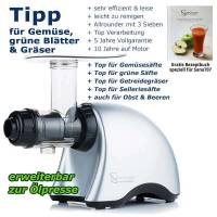 Sana Juicer EUJ 707 | Entsafter mit optionaler Ölpresse | Vorführgerät silber