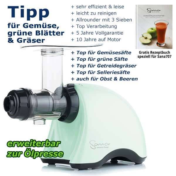 Sana Juicer EUJ 707 | Entsafter mit optionaler Ölpresse