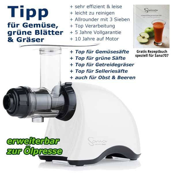 Sana Juicer EUJ 707 | Entsafter mit optionaler Ölpresse