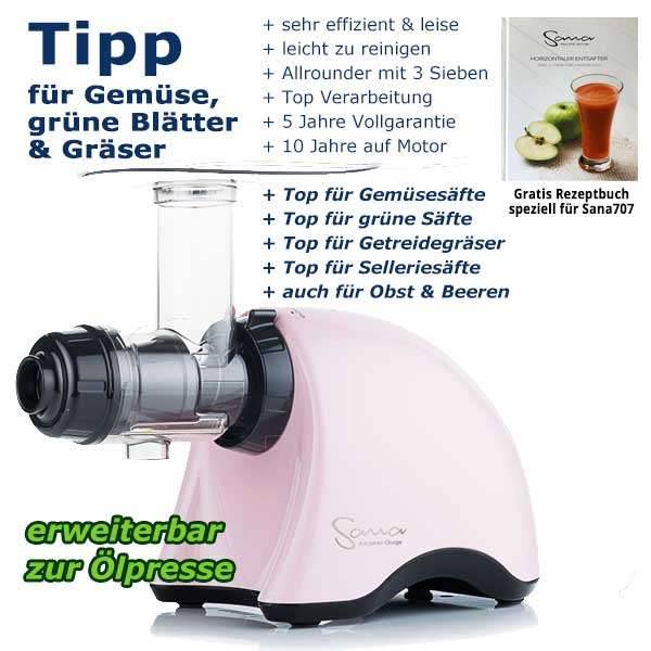 Sana Juicer EUJ 707 | Entsafter mit optionaler Ölpresse